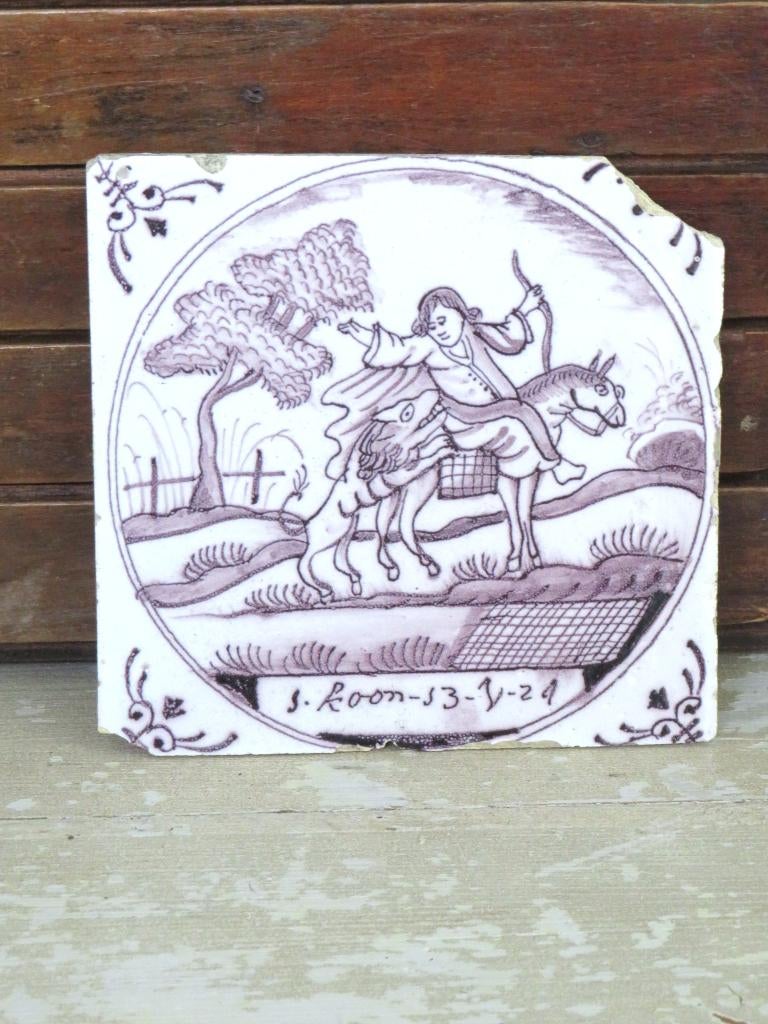 Antieke wandtegel, Antiek en Kunst, Ophalen of Verzenden