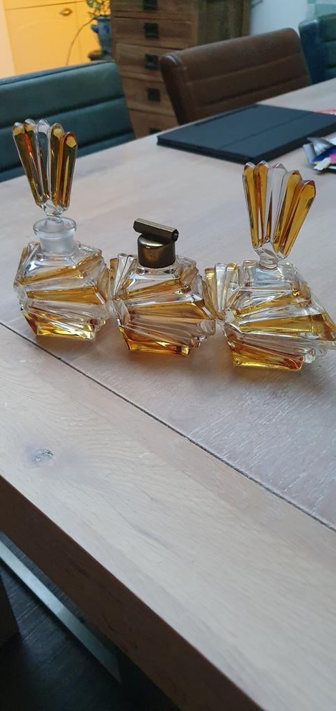 Vintage cosmetica flesjes en potje - geen stukjes glas af, Ophalen of Verzenden, Gebruikt