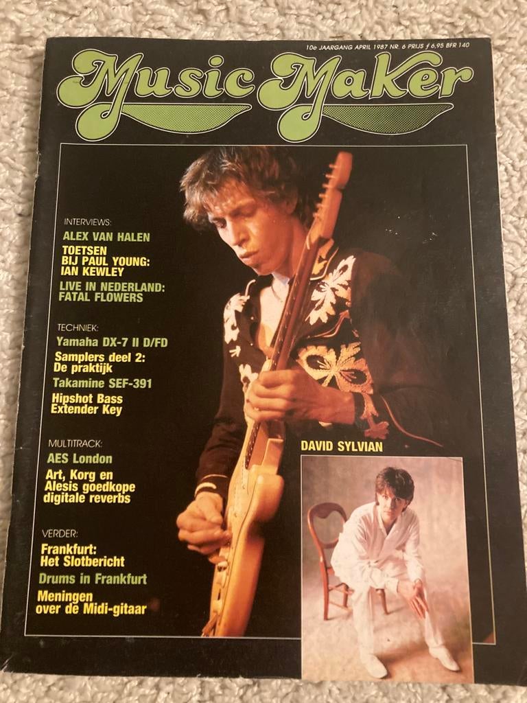MUSIC MAKER 1987 Alex Van Halen DAVID SYLVIAN Fatal Flowers, Ophalen of Verzenden, Zo goed als nieuw, Muziek, Film of Tv
