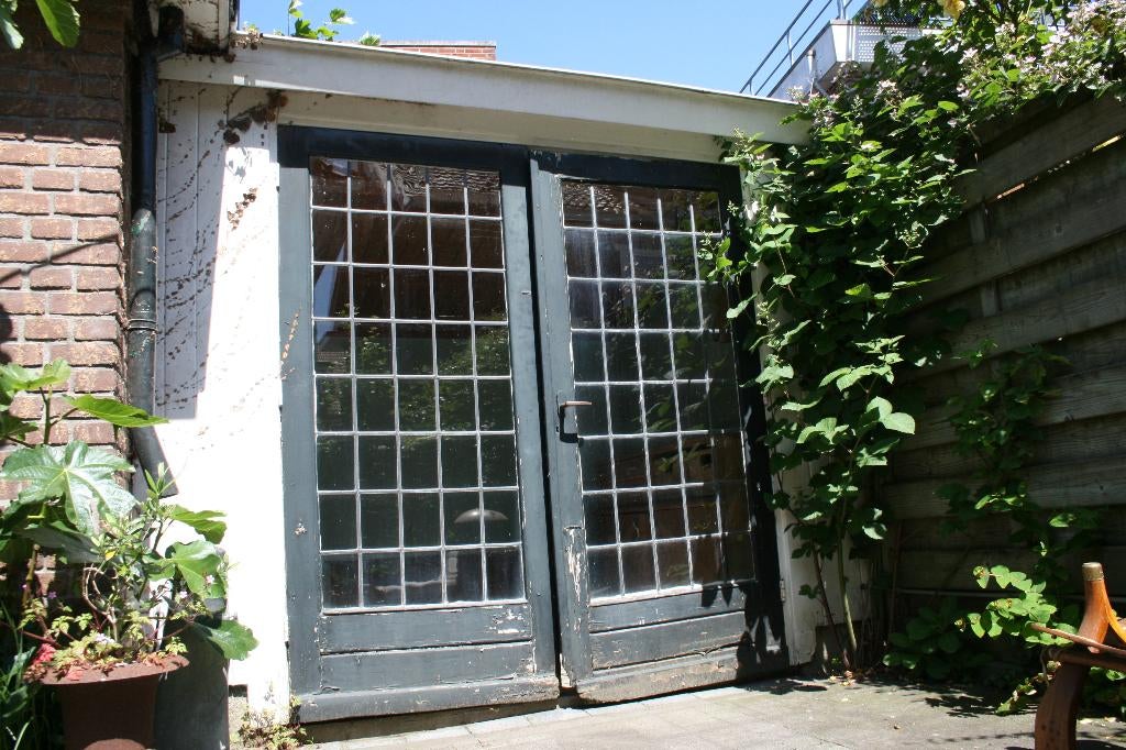 Glas in lood ramen 68 X 152 cm - jaren 30, Ophalen, Gevelraam of Ruit, Gebruikt, Minder dan 80 cm