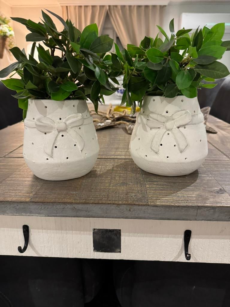 2 Riviera maison windlichten, Huis en Inrichting, Overige materialen, Wit, Ophalen of Verzenden, Zo goed als nieuw