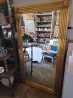 Grote facet geslepen spiegel in strakke vergulde lijst, Ophalen, Rechthoekig, 100 tot 150 cm, Minder dan 100 cm