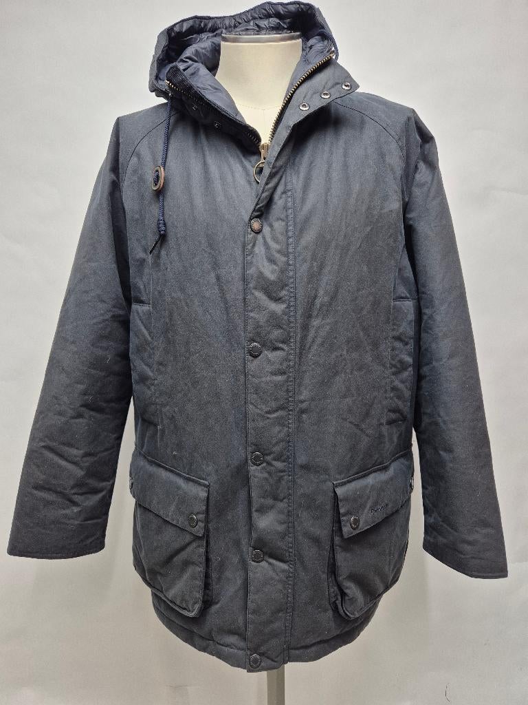Barbour 'Hooded Beaufort wax' winterjas XL Top!, Barbour, Blauw, Maat 56/58 (XL), Ophalen of Verzenden