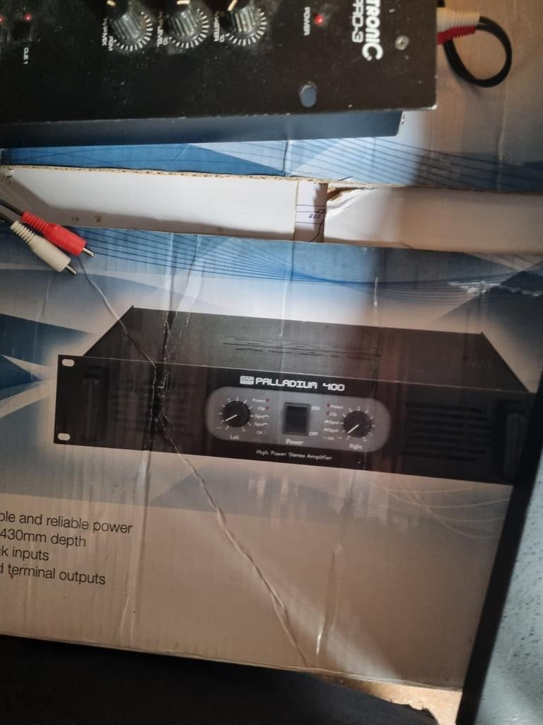 Palladium 400 High Power Stereo Versterker, Gebruikt, 120 watt of meer, Stereo, Ophalen