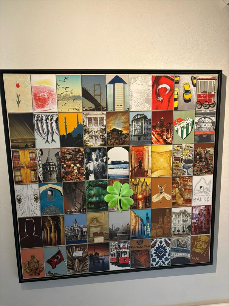 Kunstwerk thema turkije 100 cm bij 100 cm, Ophalen