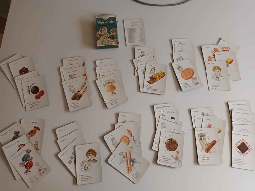 Vintage Verkade Kwartetspel uit de jaren 50, Verzamelen, Speelkaarten, Jokers en Kwartetten, Ophalen of Verzenden, Gebruikt, Kwartet(ten)