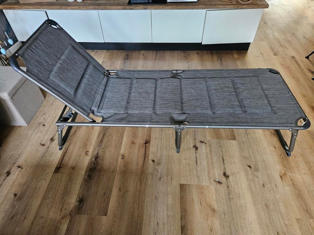 Stretcher, ligbed , topper , visbed , welpur,  traagschuim., Ophalen, Gebruikt, Aluminium, Inklapbaar