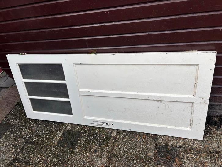 Witte binnendeur met glas, 201,5x82,5cm, Doe-het-zelf en Verbouw, Deuren en Horren, Gebruikt, Binnendeur, 200 tot 215 cm, 80 tot 100 cm