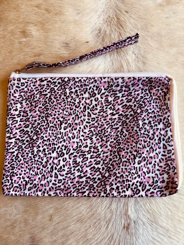 Leopard print toilettas - Roze en Zwart, Ophalen of Verzenden, Nieuw, Roze, Dame