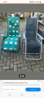 Te koop 2x inklap baar tuin stoelen, Ophalen, Zo goed als nieuw, Kunststof