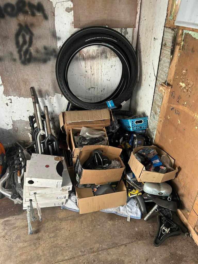 Grote partij fietsonderdelen te koop, Fietsen en Brommers, Ophalen, Zo goed als nieuw