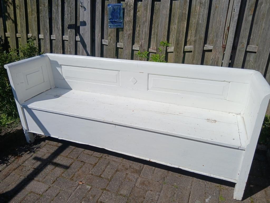 Vintage Zweedse klepbank met veel opbergruimte, Antiek en Kunst, Ophalen