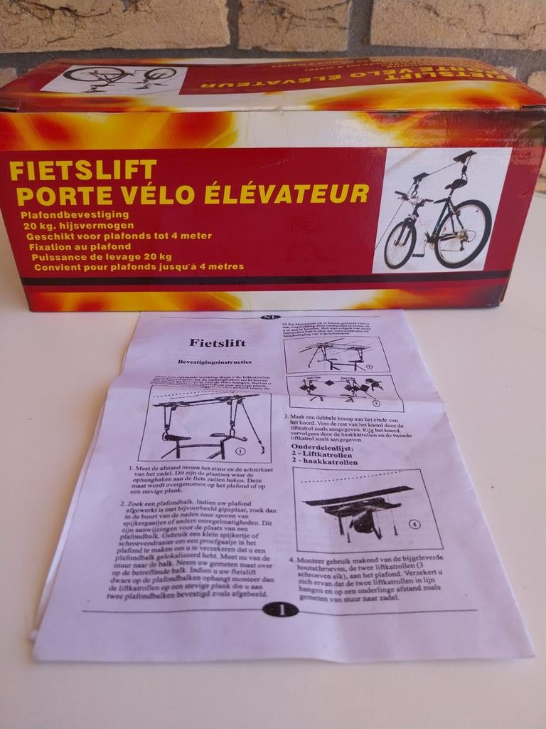 Fietslift - Plafondbevestiging - 20 kg - tot 4 meter, Ophalen of Verzenden, Nieuw, Onbekend
