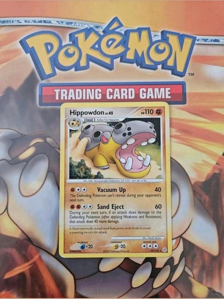 Hippowdon 29/130 rare Pokemon Diamond&Pearl base set kaart, Ophalen of Verzenden, Gebruikt, Losse kaart