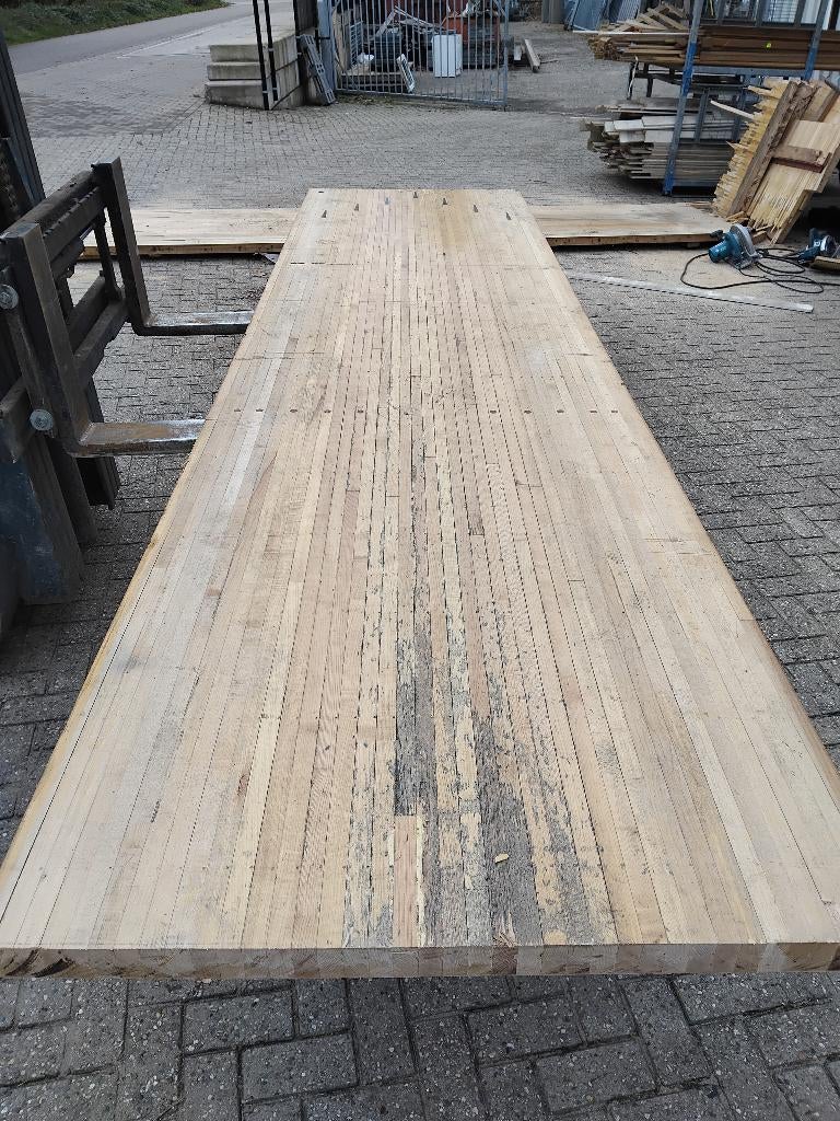 Tafelblad Bowlingbaan, Huis en Inrichting, Tafels | Eettafels, Ophalen, Overige materialen, Gebruikt, 200 cm of meer