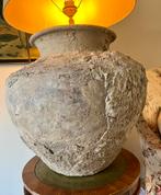 Lamp kruik lamp, stijlvol en robuust. Aarde tinten., Huis en Inrichting, Lampen | Tafellampen, Ophalen, Overige materialen, Gebruikt