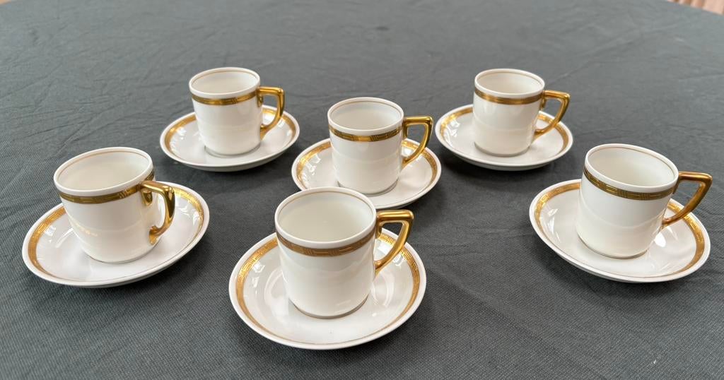 6x Vintage Rosenthal Porseleinen Koffie Kopjes & Schotels, Antiek en Kunst, Ophalen of Verzenden