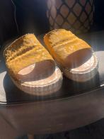 Lederen panterprint sandalen, Sandalen, Bruin, Ophalen of Verzenden, Zo goed als nieuw