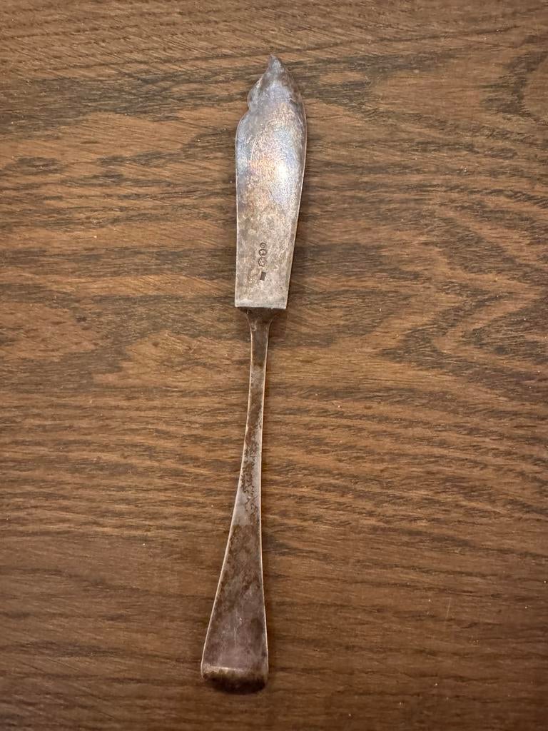 Antiek Engels zilveren vismes, Ophalen of Verzenden