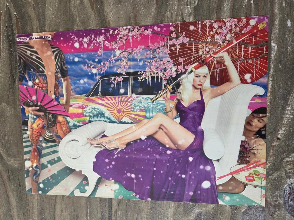 Poster van zangeres Christina Aguilera, Ophalen of Verzenden, Gebruikt