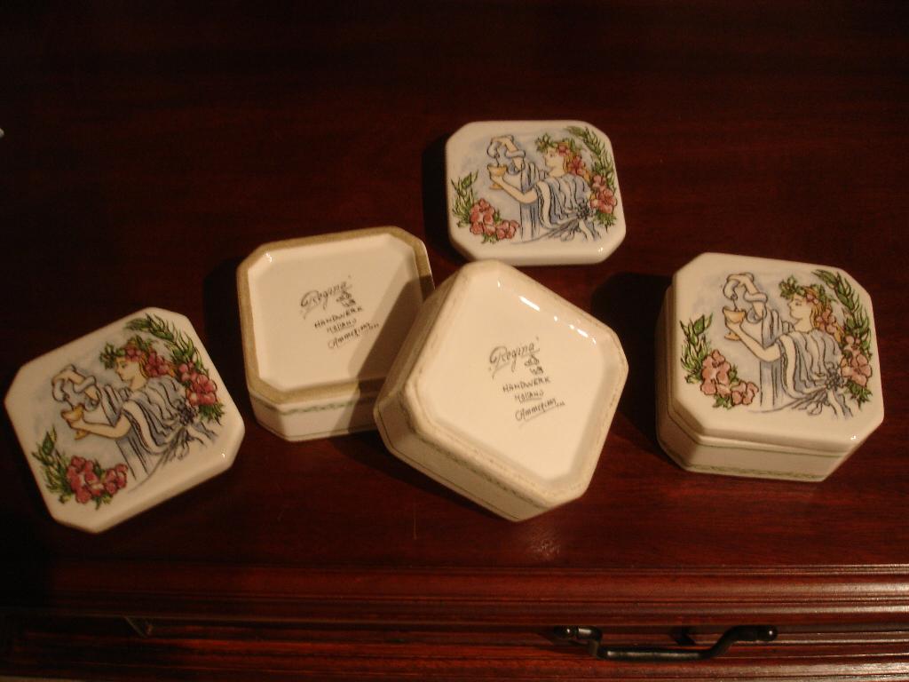 Handbeschilderde aardewerken doosjes, C. Ammerlaan, Holland!, Ophalen of Verzenden