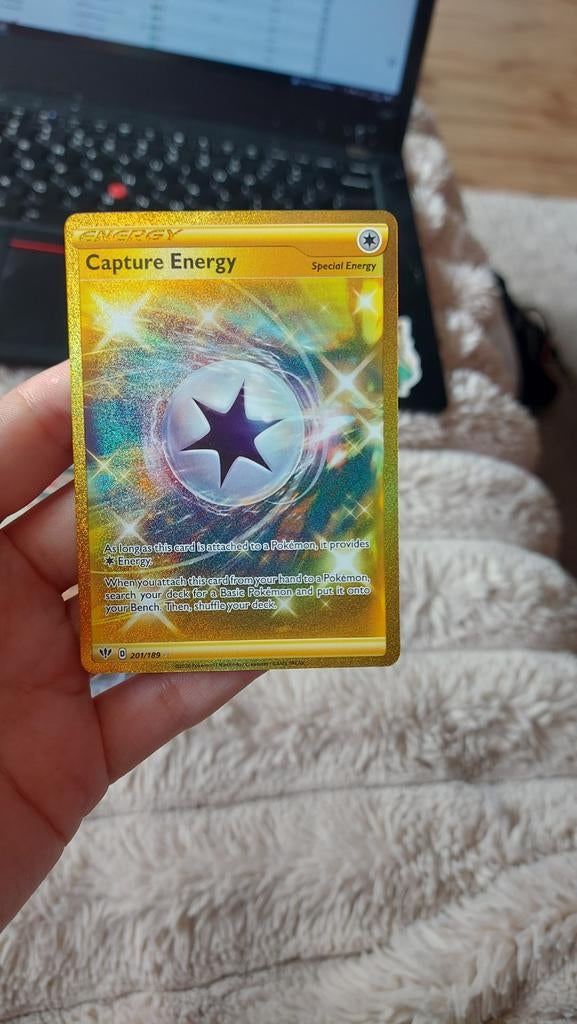 Pokemon Kaart Capture Energy - Darkness Ablaze, Ophalen of Verzenden, Zo goed als nieuw, Losse kaart, Foil