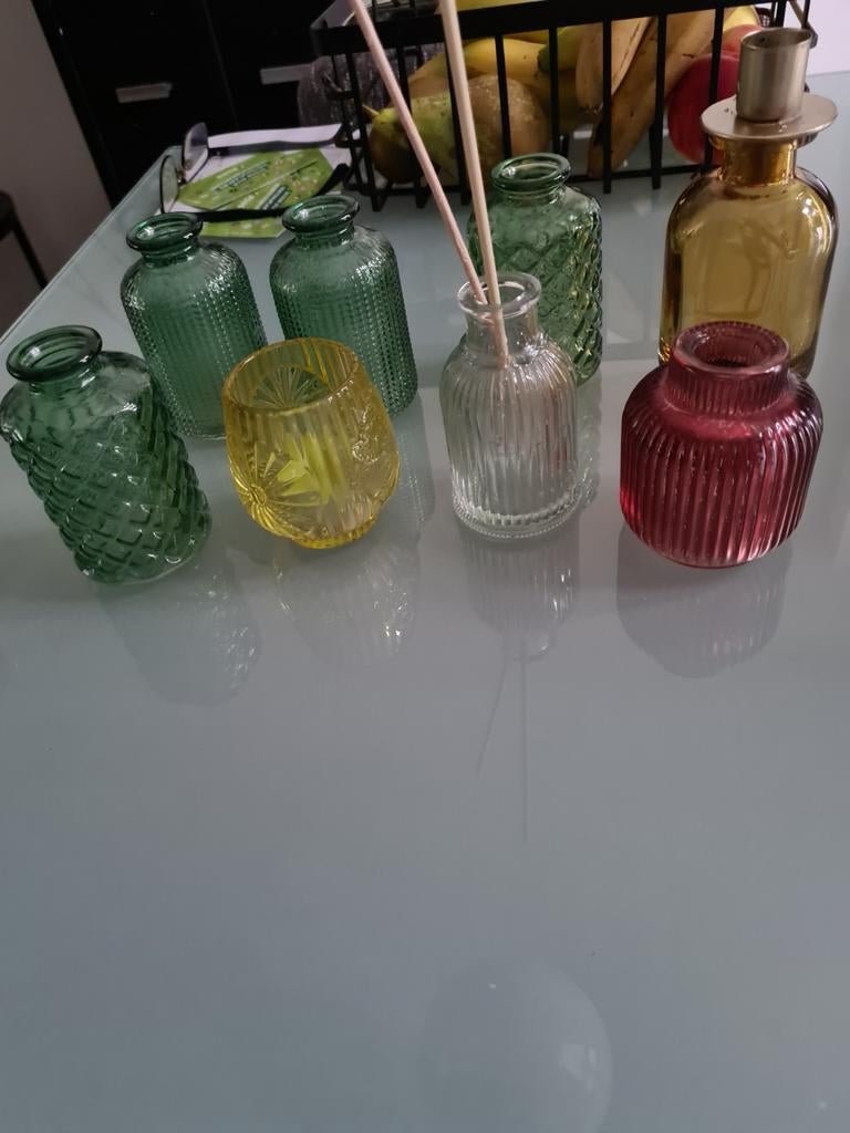 Diverse mini vaasjes en meer zie beschrijving, Huis en Inrichting, Woonaccessoires | Vazen, Gebruikt, Overige kleuren, Minder dan 50 cm