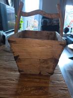 Antieke houten chinese rijstmand met metaal beslag, Ophalen, Metaal, Minder dan 50 cm, Minder dan 50 cm
