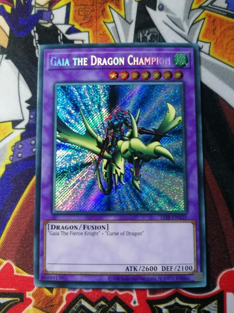 Gaia the Dragon Champion - Secret Rare LOB-25TH - Yu-Gi-Oh, Hobby en Vrije tijd, Verzamelkaartspellen | Yu-gi-Oh!, Ophalen of Verzenden