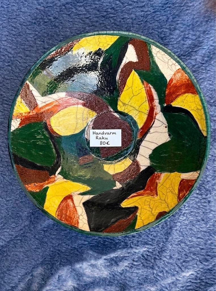 Unieke gesigneerde Raku keramiek schaal, Ophalen of Verzenden