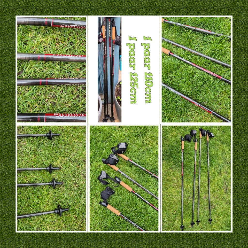 2 paar Human Nature wandelstokken, nordic 110cm en 125cm, Ophalen, Gebruikt, Wandelstok