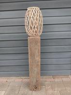 Landelijke meerpaal zuil met rotan windlicht, Ophalen, Nieuw