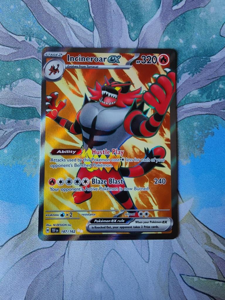 Pokemon temporal forces incineroar ex full art 187/162, Ophalen of Verzenden, Nieuw, Losse kaart, Foil