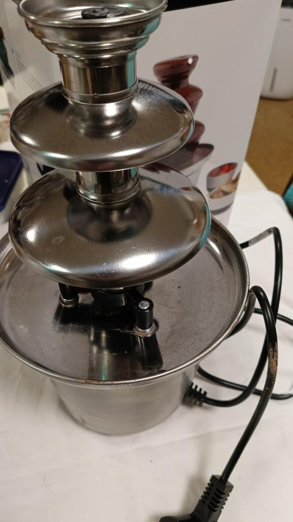 Princess chocoladefontein XL RVS 3-laags 190W, Witgoed en Apparatuur, Fonduesets, Ophalen of Verzenden, Zo goed als nieuw, Elektrisch