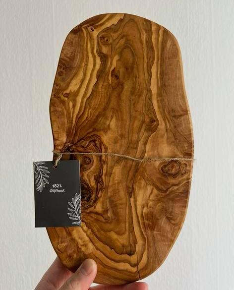 Olijfhouten serveerplank 30 cm (1821) - Nieuwstaat, Ophalen, Hout, Snij-/serveerplank, Zo goed als nieuw