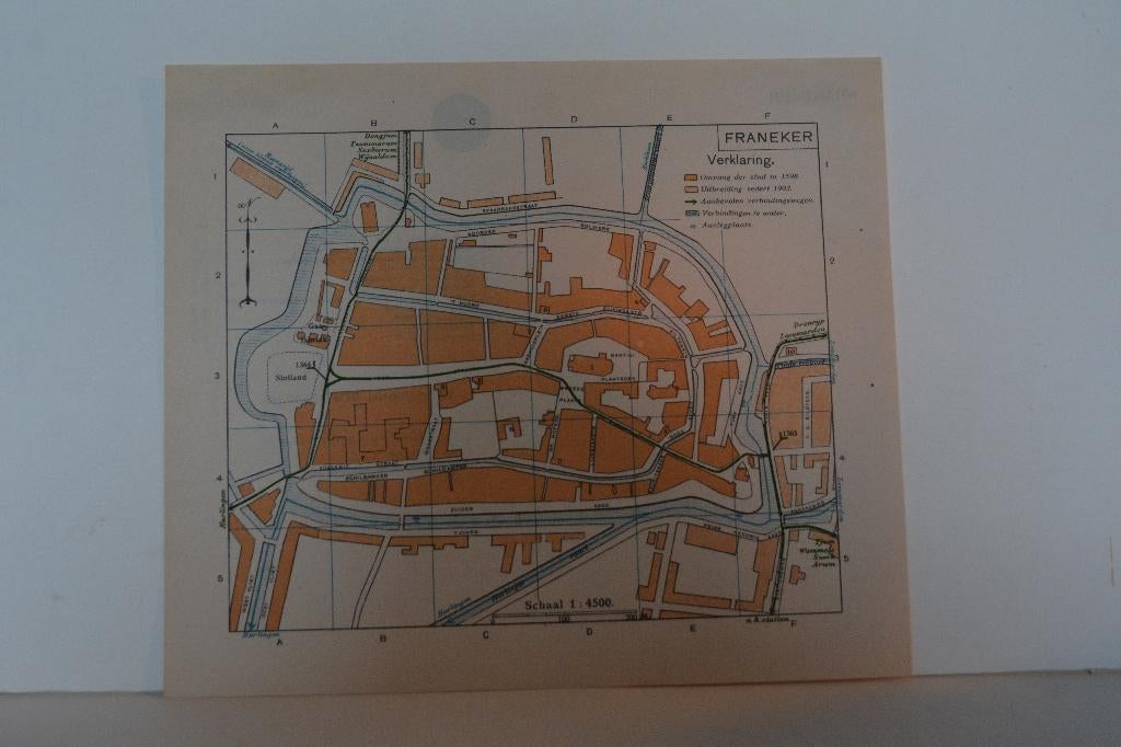 FRANEKER FRJENSJER PLATTEGROND Litho ANWB 1901-1920 GM8, Gelezen, ANWB, Verzenden, 2000 tot heden