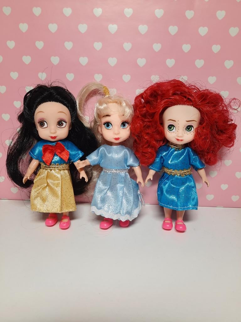 3 kleine Disney prinsessen poppetjes, Ophalen of Verzenden, Zo goed als nieuw, Overige typen