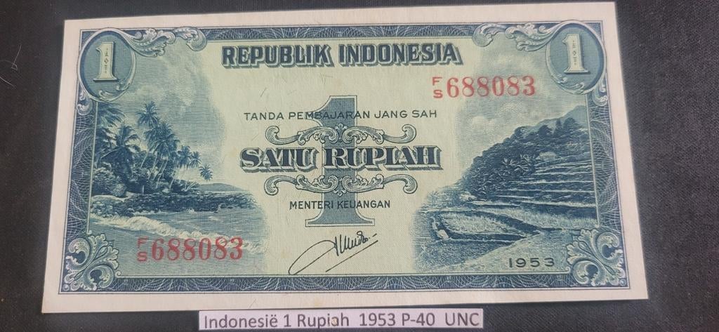 Indonesië 1 Rupiah 1953 P-40 UNC, Ophalen of Verzenden