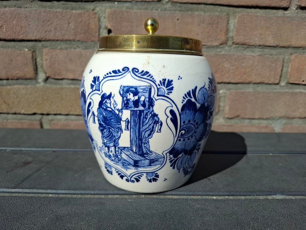 Delft blauw van rossem's toeback pot, Antiek en Kunst, Antiek | Keramiek en Aardewerk, Ophalen of Verzenden