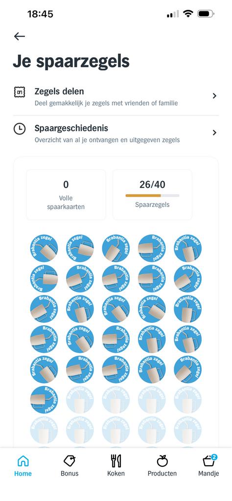26 brabantia zegels AH, Albert Heijn, Ophalen