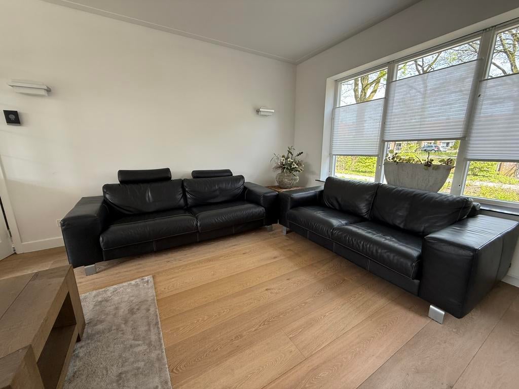 Henders&Hazel leren bankstellen zwart, Ophalen, Zo goed als nieuw