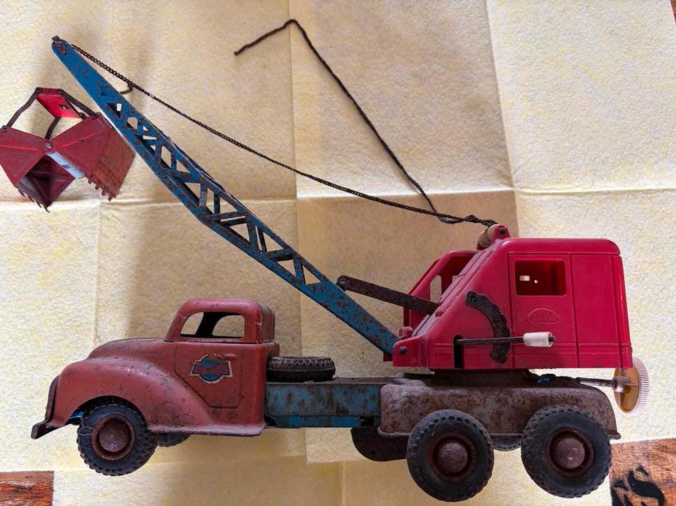 Gama oude blikken kraanwagen, Ophalen, Gebruikt