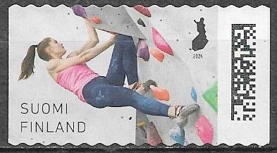 FINLAND € 2,50 zegel Moderne hobby's - Wand klimmen - 2024, Verzenden, Finland, Gestempeld