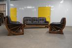 Vintage Brutalist Bankstel set 3 zits + 2 zits + 2 fauteuils, Huis en Inrichting, Ophalen, Brutalisme, Overige maten, 75 tot 100 cm