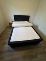 Boxspring Leen Bakker 140cm Antraciet/Zwart, Ophalen, Gebruikt, 140 cm, Twijfelaar