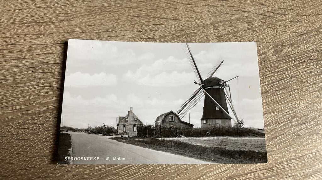 Oude ansichtkaart Serooskerke Molen met woonhuis, Ophalen of Verzenden, 1960 tot 1980, Ongelopen, Zeeland
