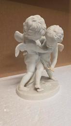 Groot antiek bisquit beeld van 2 engelen, Antiek en Kunst, Ophalen of Verzenden