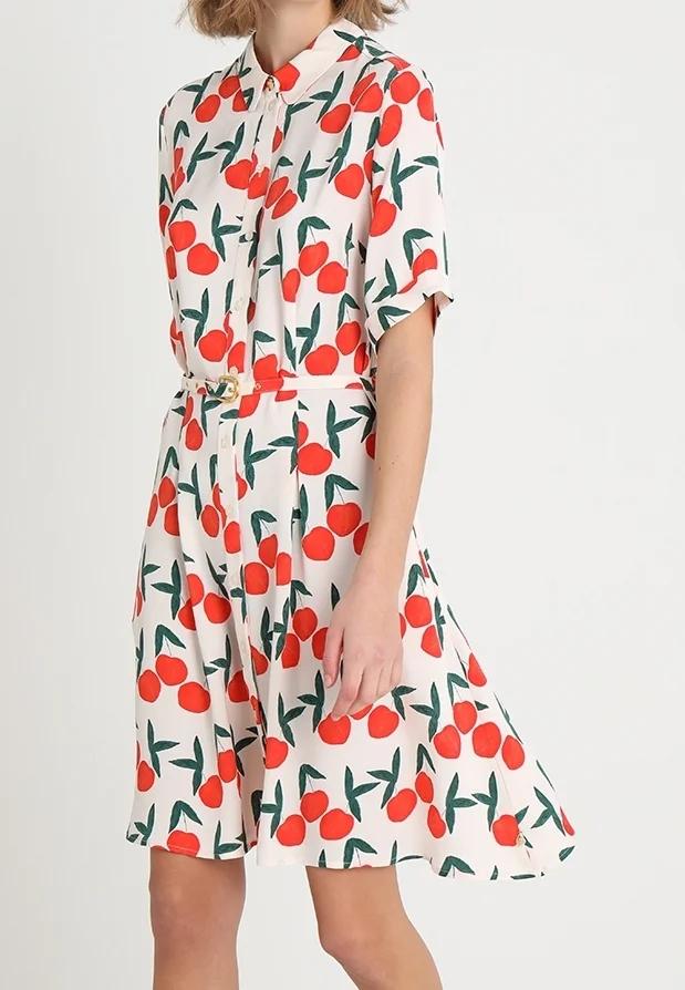 Fabienne Chapot blousejurk Mila met perziken print in maat L, Wit, Maat 42/44 (L), Ophalen of Verzenden, Zo goed als nieuw