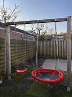 Hardhouten schommel met nestje, 2 schommels en rekstok, Ophalen, Zo goed als nieuw, Schommel