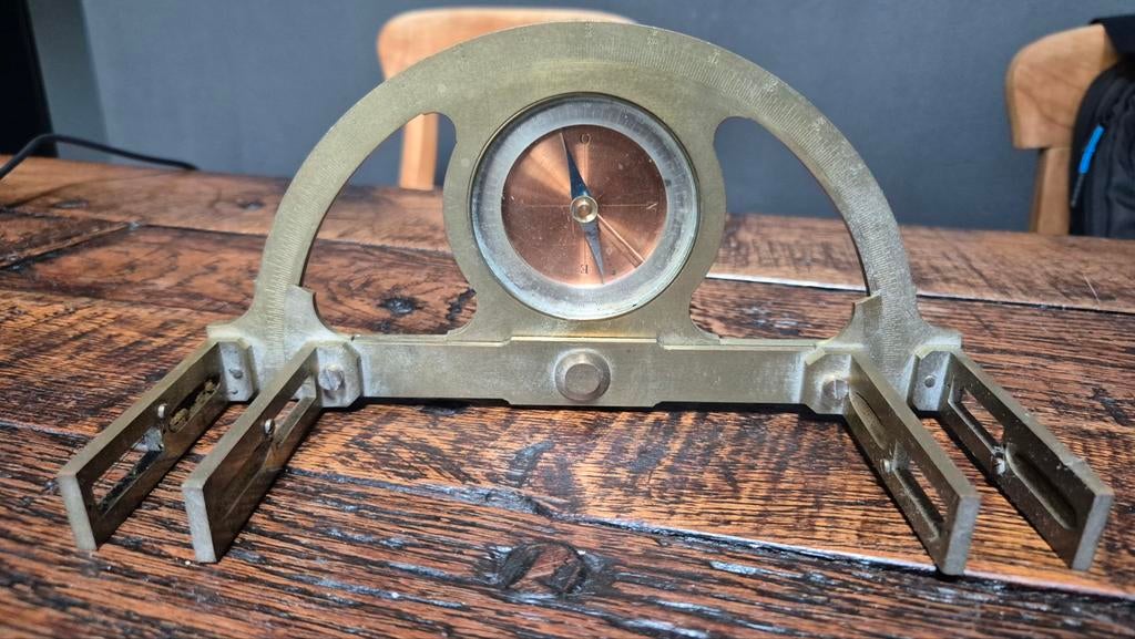 Antiek richtinstrument / goniometer met kompas – ca. 1900., Antiek en Kunst, Ophalen of Verzenden